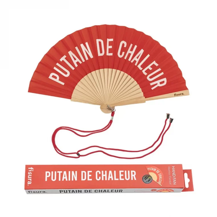 éventail message putain de chaleur summer été ventilateur bois decoration accessoires idée cadeau pas cher Aix en Provence