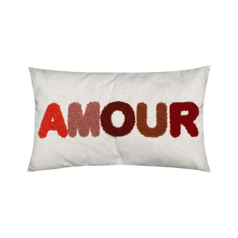 coussin amour message broderie opjet coton decoration textiles Aix en Provence